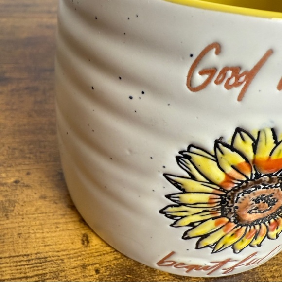 Boho Sunflower Coffee Mug Good Morning Beautiful 2 Sided Global Design Cocoa Cup - Picture 3 of 8